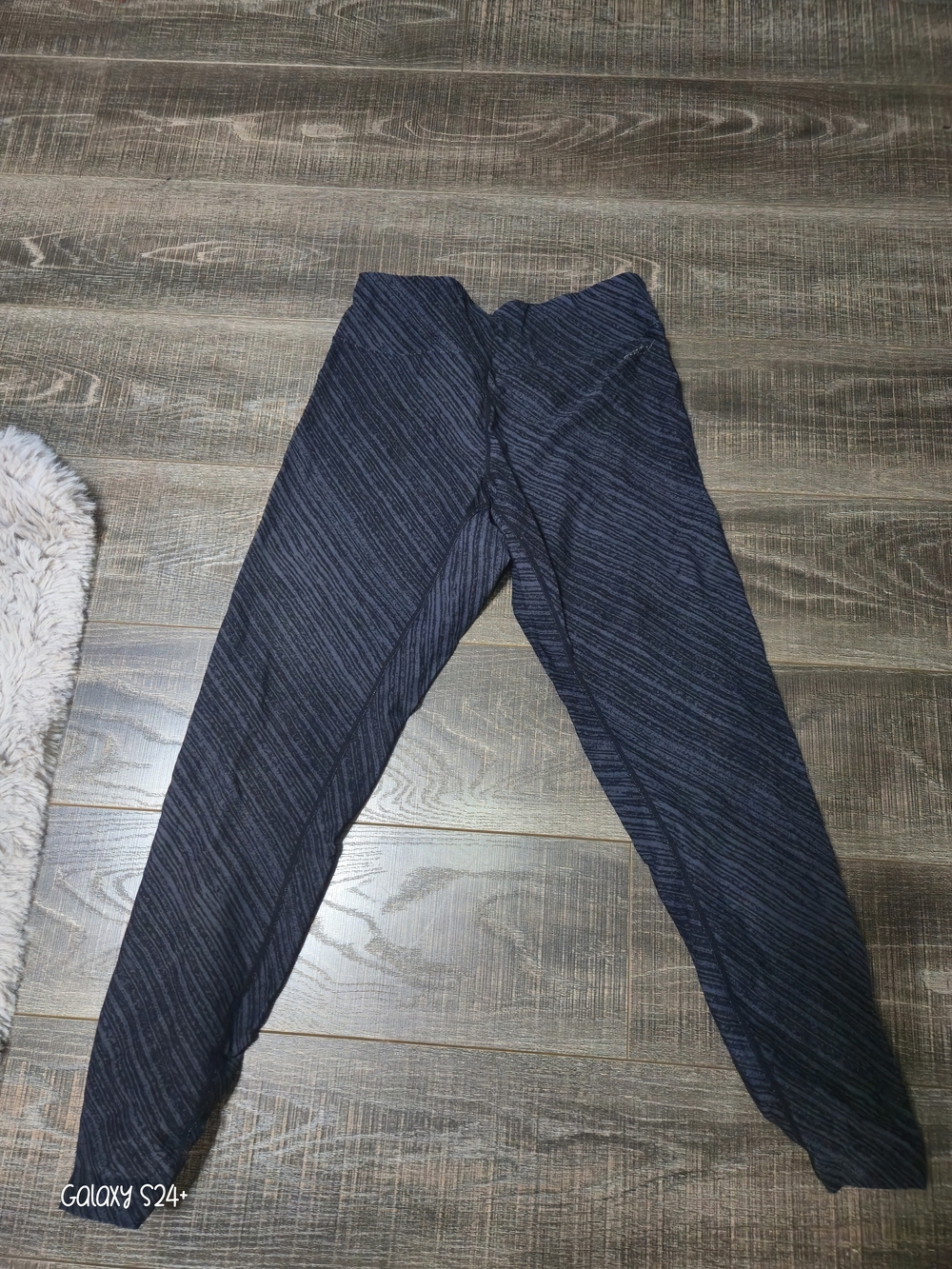 Calvin Klein Black and Charcoal Space-Dye Performance Leggings